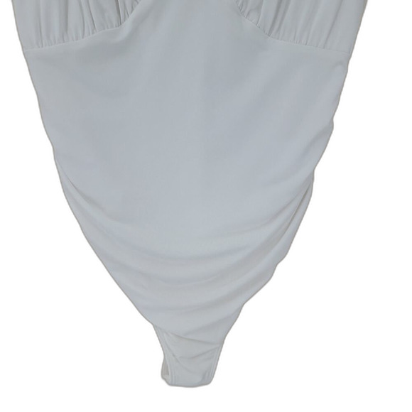 Express White V-Neck Sculpt Bodysuit Small - Picture 7 of 8